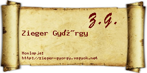 Zieger György névjegykártya