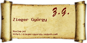Zieger György névjegykártya